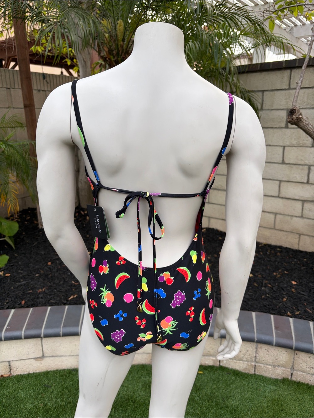 kate spade Black One-Piece Swimsuit with Neon Fruit Print - Picture 3 of 8
